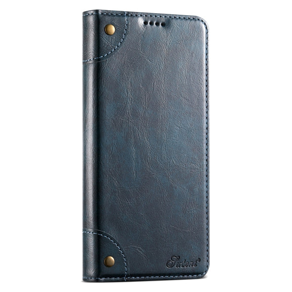 For Samsug Galaxy S24 Ultra 5G Suteni Baroque Calf Texture Buckle Wallet Leather Phone Case(Blue)