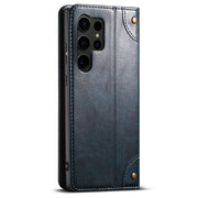 For Samsug Galaxy S24 Ultra 5G Suteni Baroque Calf Texture Buckle Wallet Leather Phone Case(Blue)