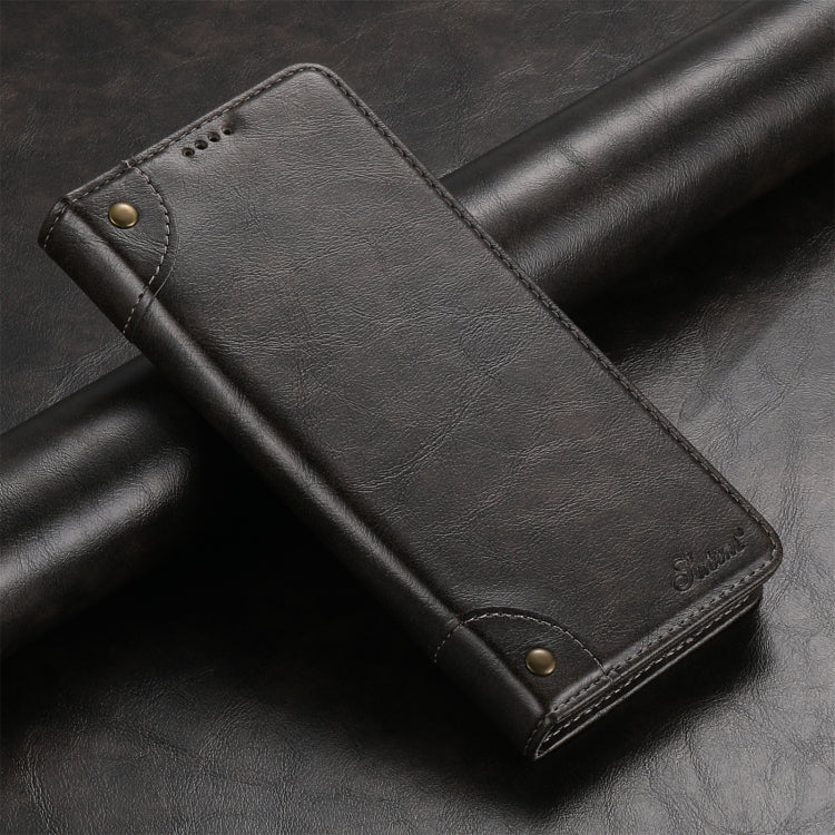 For Samsung Galaxy S24+ 5G Suteni Baroque Calf Texture Buckle Wallet Leather Phone Case(Black)