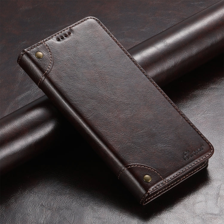 For Samsung Galaxy S24+ 5G Suteni Baroque Calf Texture Buckle Wallet Leather Phone Case(Brown)