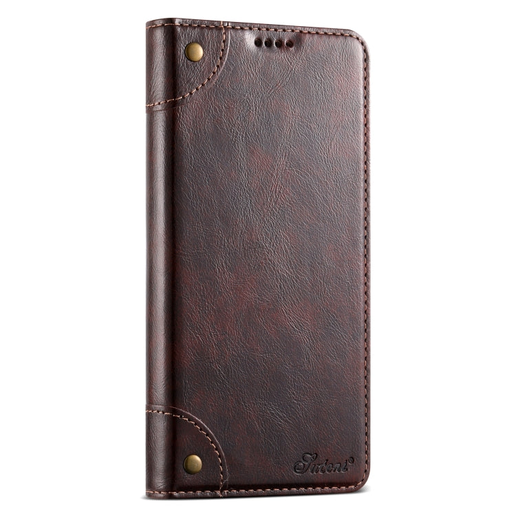 For Samsung Galaxy S24+ 5G Suteni Baroque Calf Texture Buckle Wallet Leather Phone Case(Brown)