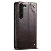 For Samsung Galaxy S24+ 5G Suteni Baroque Calf Texture Buckle Wallet Leather Phone Case(Brown)