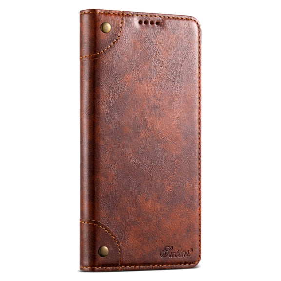 For Samsung Galaxy S24+ 5G Suteni Baroque Calf Texture Buckle Wallet Leather Phone Case(Khaki)