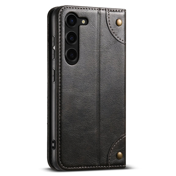 For Samsung Galaxy S24 5G Suteni Baroque Calf Texture Buckle Wallet Leather Phone Case(Black)