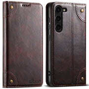 For Samsung Galaxy S24 5G Suteni Baroque Calf Texture Buckle Wallet Leather Phone Case(Brown)