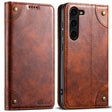 For Samsung Galaxy S24 5G Suteni Baroque Calf Texture Buckle Wallet Leather Phone Case(Khaki) - Galaxy S24 5G Cases by Suteni | Online Shopping South Africa | PMC Jewellery | Buy Now Pay Later Mobicred
