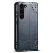 For Samsung Galaxy S24 5G Suteni Baroque Calf Texture Buckle Wallet Leather Phone Case(Blue)