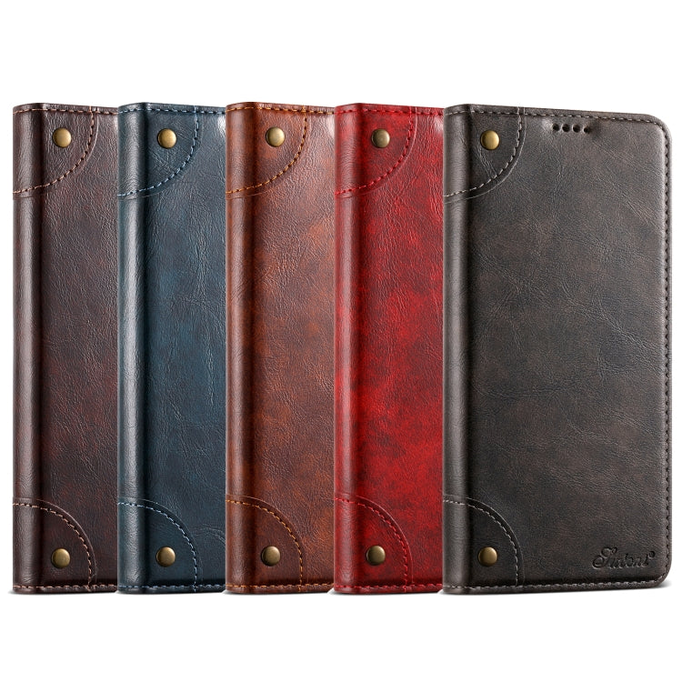 For Samsung Galaxy S24 5G Suteni Baroque Calf Texture Buckle Wallet Leather Phone Case(Khaki)