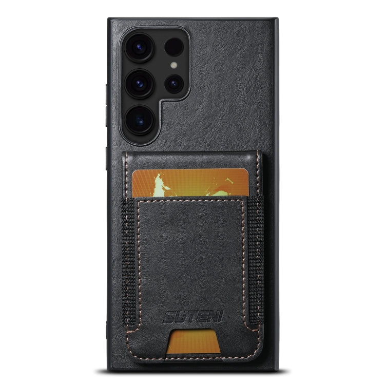 For Samsung Galaxy S24 Ultra 5G Suteni H03 Oil Wax Leather Wallet Stand Back Phone Case(Black) - free shipping - PMC Jewellery - Order now!