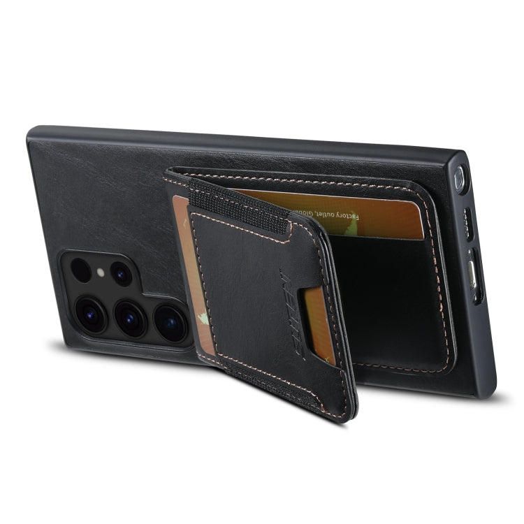 For Samsung Galaxy S24 Ultra 5G Suteni H03 Oil Wax Leather Wallet Stand Back Phone Case(Black) - free shipping - PMC Jewellery - Order now!