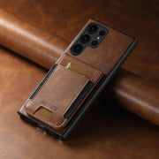 For Samsung Galaxy S24 Ultra 5G Suteni H03 Oil Wax Leather Wallet Stand Back Phone Case(Brown)