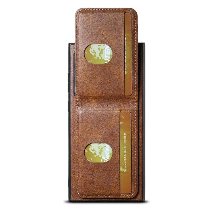 For Samsung Galaxy S24 Ultra 5G Suteni H03 Oil Wax Leather Wallet Stand Back Phone Case(Brown)
