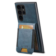 For Samsung Galaxy S24 Ultra 5G Suteni H03 Oil Wax Leather Wallet Stand Back Phone Case(Blue)