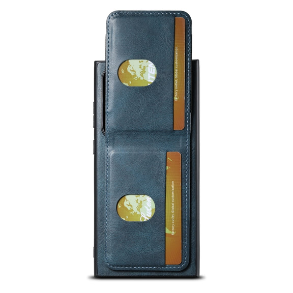 For Samsung Galaxy S24 Ultra 5G Suteni H03 Oil Wax Leather Wallet Stand Back Phone Case(Blue)
