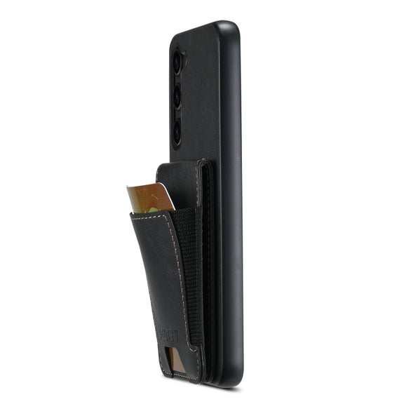 For Samsung Galaxy S24+ 5G Suteni H03 Oil Wax Leather Wallet Stand Back Phone Case(Black)