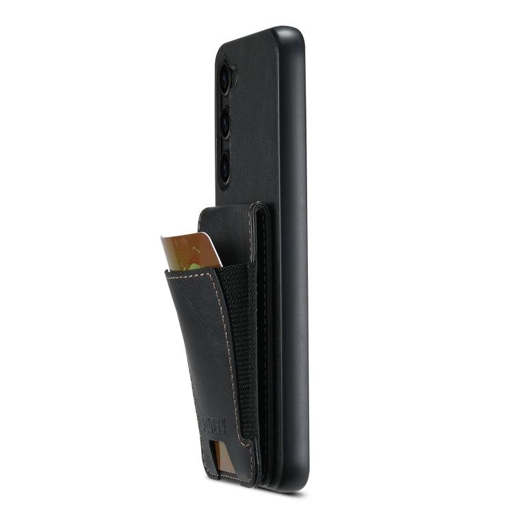 For Samsung Galaxy S24+ 5G Suteni H03 Oil Wax Leather Wallet Stand Back Phone Case(Black)