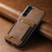 For Samsung Galaxy S24+ 5G Suteni H03 Oil Wax Leather Wallet Stand Back Phone Case(Brown)