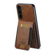 For Samsung Galaxy S24+ 5G Suteni H03 Oil Wax Leather Wallet Stand Back Phone Case(Brown)