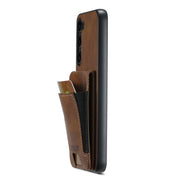 For Samsung Galaxy S24+ 5G Suteni H03 Oil Wax Leather Wallet Stand Back Phone Case(Brown)