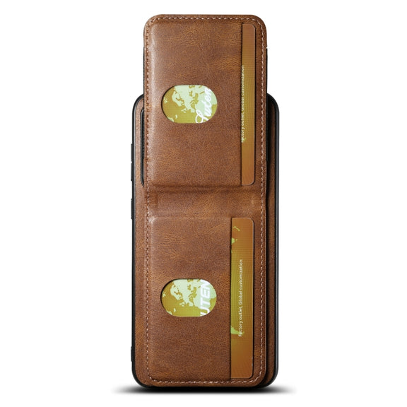 For Samsung Galaxy S24+ 5G Suteni H03 Oil Wax Leather Wallet Stand Back Phone Case(Brown)