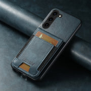 For Samsung Galaxy S24+ 5G Suteni H03 Oil Wax Leather Wallet Stand Back Phone Case(Blue)