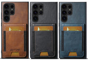 For Samsung Galaxy S24+ 5G Suteni H03 Oil Wax Leather Wallet Stand Back Phone Case(Brown)