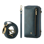 For Samsung Galaxy S24 Ultra 5G Crossbody Multi-functional Zipper Wallet Leather Phone Case(Green)