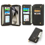 For Samsung Galaxy S24 Ultra 5G Crossbody Multi-functional Zipper Wallet Leather Phone Case(Black)