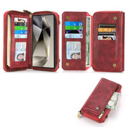 For Samsung Galaxy S24 Ultra 5G Crossbody Multi-functional Zipper Wallet Leather Phone Case(Red)