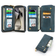 For Samsung Galaxy S24+ 5G Crossbody Multi-functional Zipper Wallet Leather Phone Case(Green)