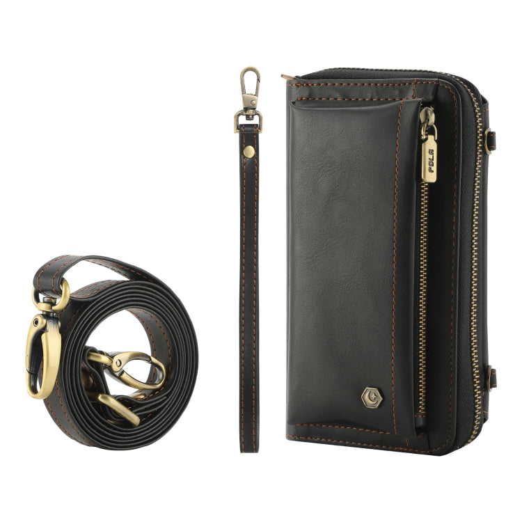 For Samsung Galaxy S24 5G Crossbody Multi-functional Zipper Wallet Leather Phone Case(Black) - Galaxy S24 5G Cases by PMC Jewellery | Online Shopping South Africa | PMC Jewellery | Buy Now Pay Later Mobicred