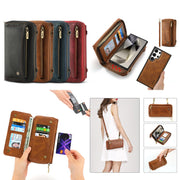 For Samsung Galaxy S24 5G Crossbody Multi-functional Zipper Wallet Leather Phone Case(Black)