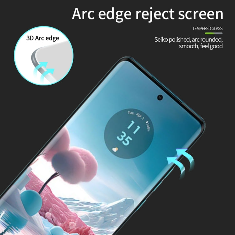 For Motorola Moto Edge 40 Neo MOFI 9H 3D Hot Bending Tempered Glass Film(Black) - free shipping - PMC TechLife - Order now!