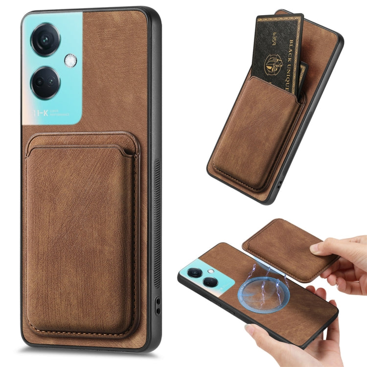 For OPPO K11 5G Retro Leather Card Bag Magnetic Phone Case(Brown) - OPPO Cases by PMC TechLife | Online Shopping South Africa | PMC TechLife | Buy Now Pay Later Mobicred