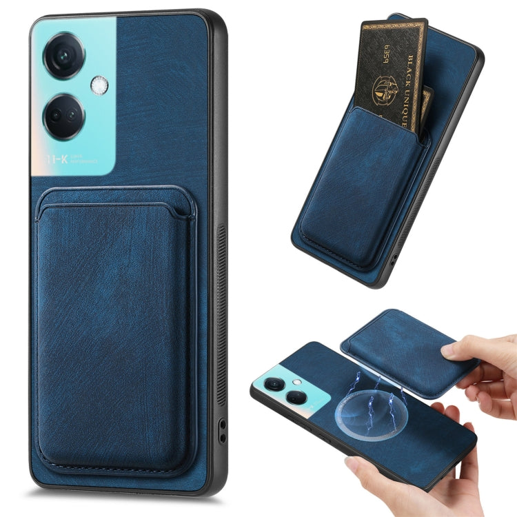 For OPPO K11 5G Retro Leather Card Bag Magnetic Phone Case(Blue) - OPPO Cases by PMC TechLife | Online Shopping South Africa | PMC TechLife | Buy Now Pay Later Mobicred