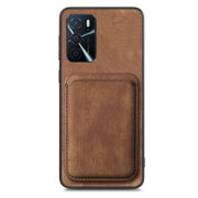 For OPPO Reno10 Global Retro Leather Card Bag Magnetic Phone Case(Brown)