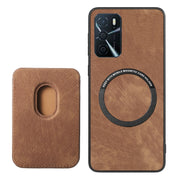 For OPPO Reno10 Global Retro Leather Card Bag Magnetic Phone Case(Brown)