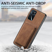 For OPPO Reno10 Global Retro Leather Card Bag Magnetic Phone Case(Brown)