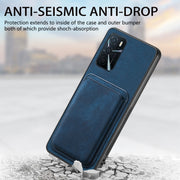 For OPPO Reno10 Global Retro Leather Card Bag Magnetic Phone Case(Blue)