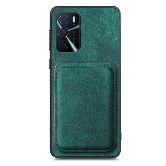 For OPPO Reno10 Pro Global Retro Leather Card Bag Magnetic Phone Case(Green)