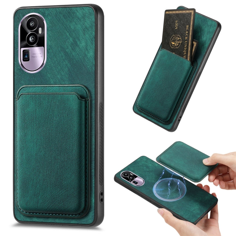 For OPPO Reno10 Pro+ Retro Leather Card Bag Magnetic Phone Case(Green) - OPPO Cases by PMC TechLife | Online Shopping South Africa | PMC TechLife | Buy Now Pay Later Mobicred
