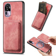 For OPPO Reno10 Pro+ Retro Leather Card Bag Magnetic Phone Case(Pink) - OPPO Cases by PMC TechLife | Online Shopping South Africa | PMC TechLife | Buy Now Pay Later Mobicred