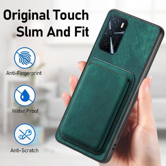 For OPPO Reno9 Pro+ 5G Retro Leather Card Bag Magnetic Phone Case(Green)