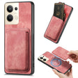 For OPPO Reno9 Pro+ 5G Retro Leather Card Bag Magnetic Phone Case(Pink) - OPPO Cases by PMC TechLife | Online Shopping South Africa | PMC TechLife | Buy Now Pay Later Mobicred