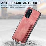 For OPPO Find X5 Pro Retro Leather Card Bag Magnetic Phone Case(Pink)