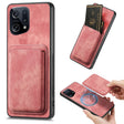 For OPPO Find X5 Retro Leather Card Bag Magnetic Phone Case(Pink) - OPPO Cases by PMC TechLife | Online Shopping South Africa | PMC TechLife | Buy Now Pay Later Mobicred