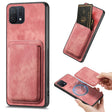 For OPPO A16K Retro Leather Card Bag Magnetic Phone Case(Pink) - OPPO Cases by PMC TechLife | Online Shopping South Africa | PMC TechLife | Buy Now Pay Later Mobicred
