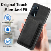 For OPPO Reno6 Z Retro Leather Card Bag Magnetic Phone Case(Black)