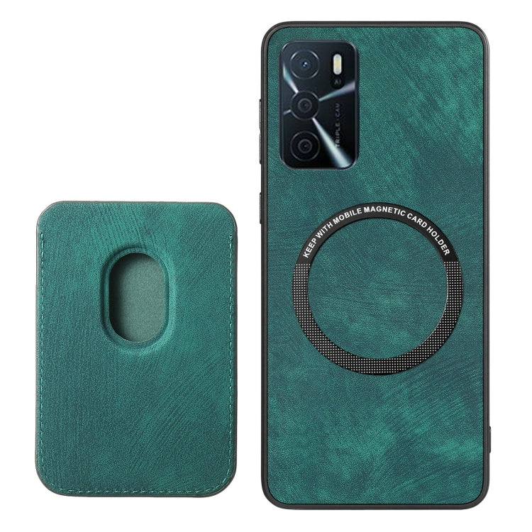 For OPPO A16 Retro Leather Card Bag Magnetic Phone Case(Green) - OPPO Cases by PMC TechLife | Online Shopping South Africa | PMC TechLife | Buy Now Pay Later Mobicred