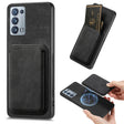 For OPPO Reno6 Pro+ Retro Leather Card Bag Magnetic Phone Case(Black) - OPPO Cases by PMC TechLife | Online Shopping South Africa | PMC TechLife | Buy Now Pay Later Mobicred
